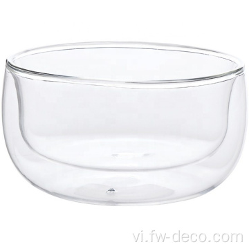 Creative Double Wall Glass Bowl cho Salad kem